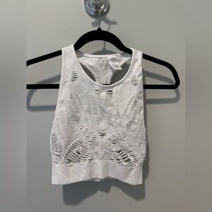 ALO Yoga White Cut-Out Tank